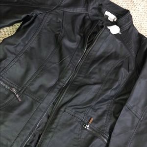 NWT Christopher & Banks Leather Jacket Sz Medium